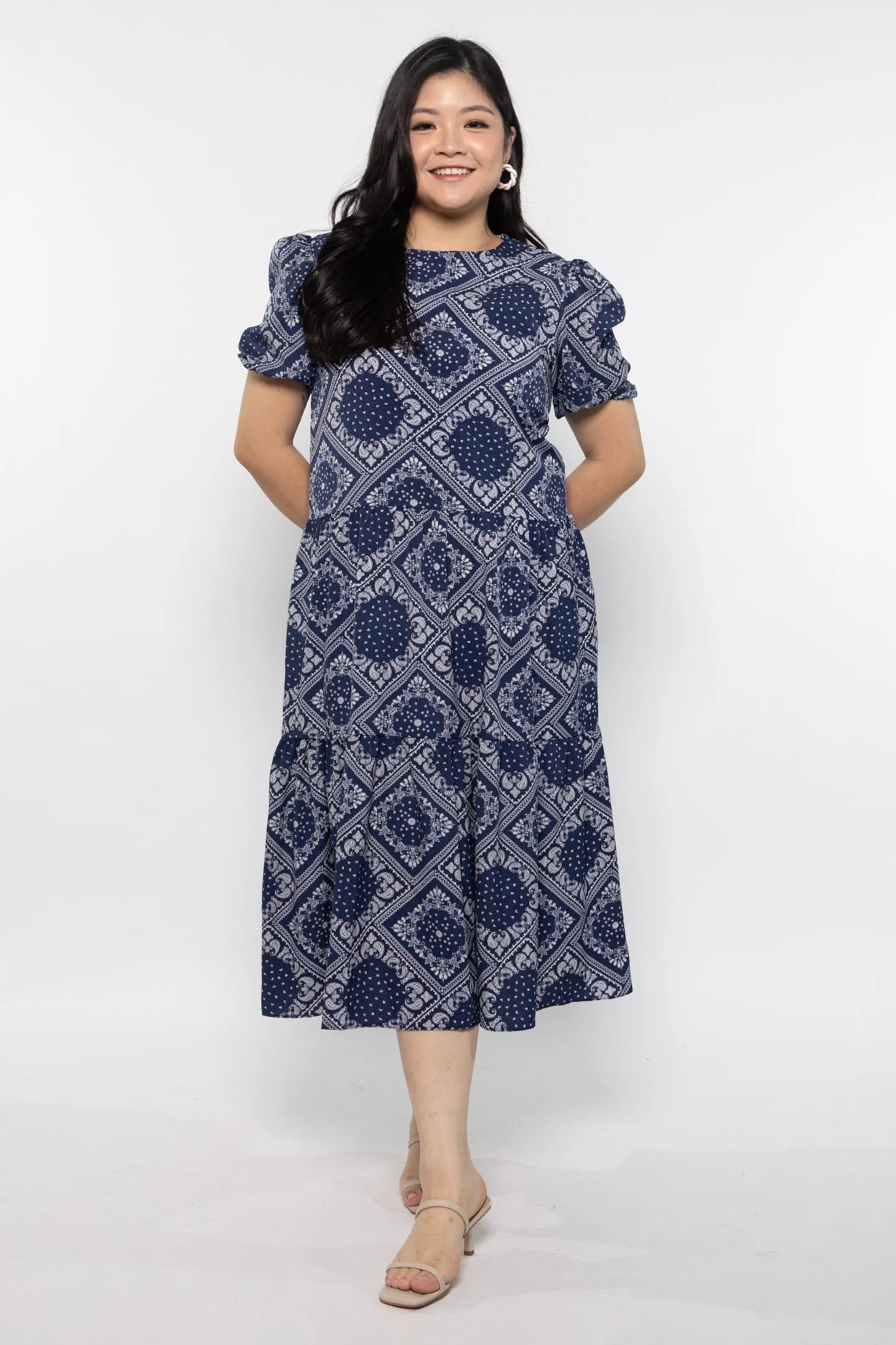 Yvette Dress in Blue Paisley